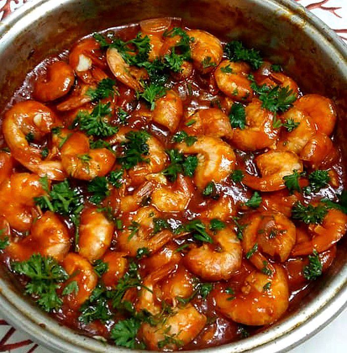 Crevettes en sauce